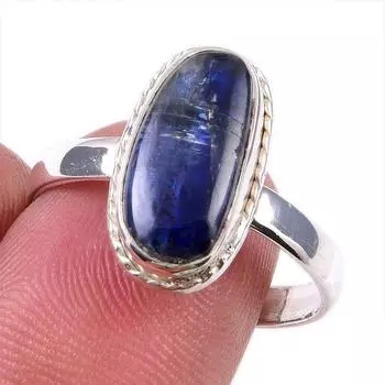 Натуральный кианит, ювелирное кольцо из стерлингового серебра 925 пробы, размер 9,5 h1d15