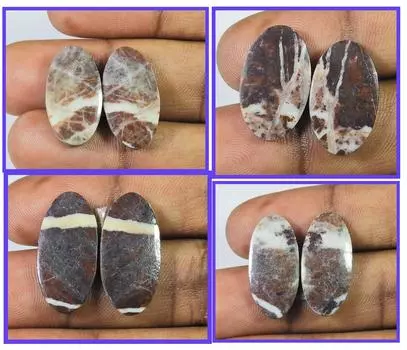 Натуральный кокосовый яшмовый овал, 4 пары кабошонов, драгоценные камни россыпью 20-25 мм RQ-1003