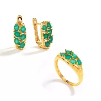 Натуральный комплект ювелирных изделий из стерлингового серебра 925 пробы, натуральный зеленый агат, груша, серьги с драгоценными камнями, кольца для женщин, хороший подарок, простой дизайн в виде листьев дерева us ring size 6# зелёный