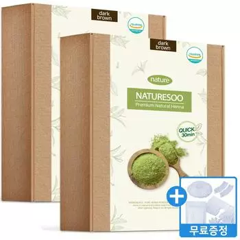 Натуральный краситель на основе хны Naturesoo 100% закрашивает седину, 8 цветов, темно-коричневый, 2 шт.