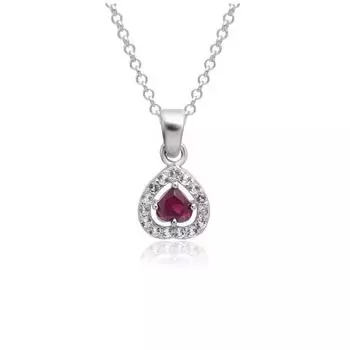 Натуральный красный гранат 925 Серебряный кулон в форме сердца Подвеска из стерлингового серебра с гранатом S красный