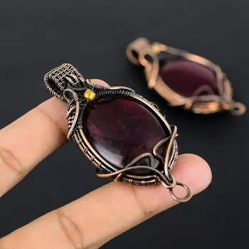 Натуральный красный лабрадорит, драгоценный камень, медная проволока, завернутая в подарок, 2,8 дюйма, I9h80