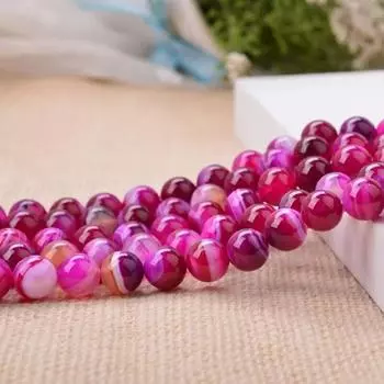 Натуральный красный полосатый агат, свободные бусины, драгоценный камень, гладкая круглая бусина для изготовления ювелирных изделий 4mm-80pcs