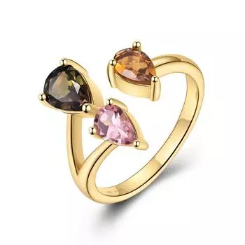 Натуральный красочный турмалин, кольцо из стерлингового серебра 925 пробы, изысканные украшения для женщин и девочек, повседневная одежда, хороший подарок bolai resizeable коричневый