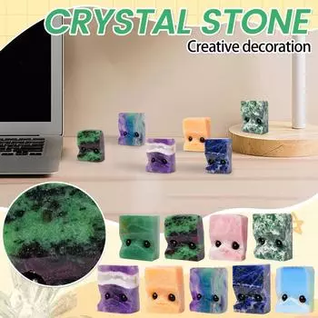 Натуральный кристалл Маленький ежик Украшения Домашние офисы Настольные игры Питомец ежик в очках Креативное украшение One Size