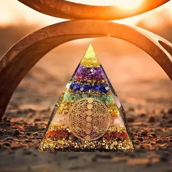 Натуральный кристалл Пирамида Цветок Целебного Камня Чакра Рейки Домашний Декор