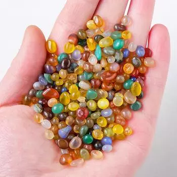 Натуральный кристалл, радужный агатовый щебень, дождевой цветок, агат, цветочный горшок, украшение для аквариума, 7-9 мм 100g/bag