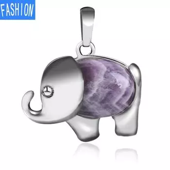 Натуральный кристалл, женская маленькая модель свежего животного, маленькое ожерелье со слоном, кулон, подарок на день Святого Валентина opal p