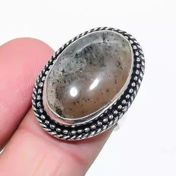 Натуральный кварц Лодолит, стерлинговое серебро 925 пробы, подарочное кольцо, размер 6,5 w5R78