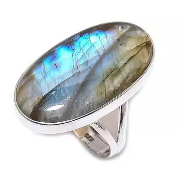 Натуральный лабрадорит драгоценный камень 925 цельное серебро ювелирное кольцо размер 8 S3J63
