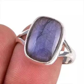 Натуральный лабрадорит драгоценный камень 925 цельное серебро ювелирное кольцо размер 9 l1B61