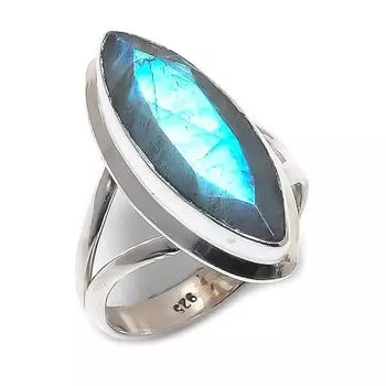 Натуральный лабрадорит драгоценный камень 925 цельное стерлинговое серебро ювелирное кольцо размер 6 s2k22