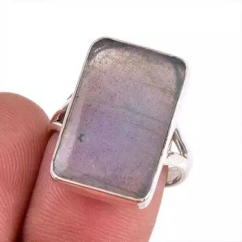 Натуральный лабрадорит драгоценный камень 925 цельное серебро ювелирное кольцо размер 8 b8w43