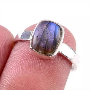 Натуральный лабрадорит драгоценный камень 925 цельное серебро ювелирное изделие кольцо размер 6 Y9Y61
