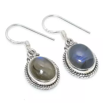 Натуральный лабрадорит, драгоценный камень, стерлинговое серебро 925 пробы, подарочные серьги 1,25 дюйма, M4a74