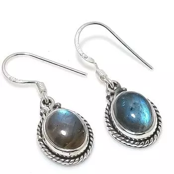 Натуральный лабрадорит, драгоценный камень, стерлинговое серебро 925 пробы, подарочные серьги 1,25 дюйма T2y79