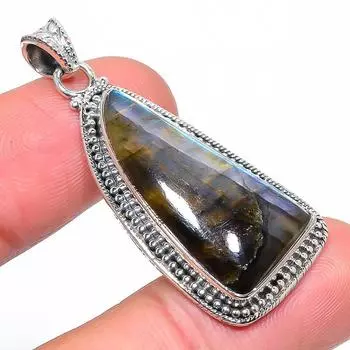 Натуральный лабрадорит, драгоценный камень, стерлинговое серебро 925 пробы, подарочная подвеска 1,77 дюйма, M1m70