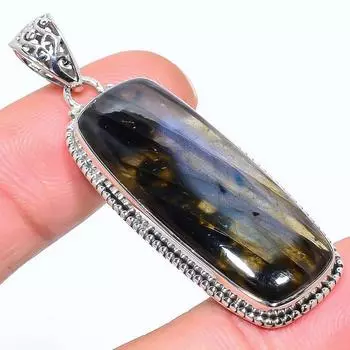 Натуральный лабрадорит, драгоценный камень, стерлинговое серебро 925 пробы, подарочная подвеска, 2,21 дюйма, j1G70