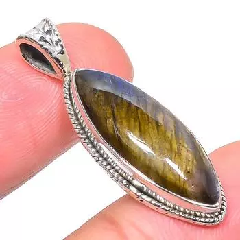 Натуральный лабрадорит, драгоценный камень, стерлинговое серебро 925 пробы, подарочная подвеска, 1,42 дюйма, B4O71