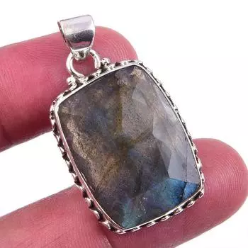 Натуральный лабрадорит, драгоценный камень, стерлинговое серебро 925 пробы, подарочная подвеска, 1,50 дюйма, w6J37