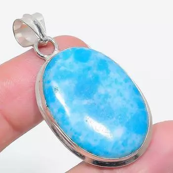 Натуральный Ларимар Драгоценный камень Ручная работа 925 Стерлинговое серебро Ювелирная подвеска 1,89 Y4m86