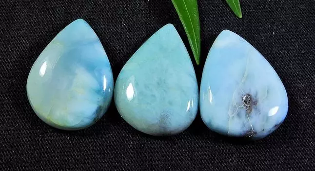 Натуральный ларимар пектолит кольцо груша драгоценный камень россыпью 3 шт лот 14X19 MM RQ-577