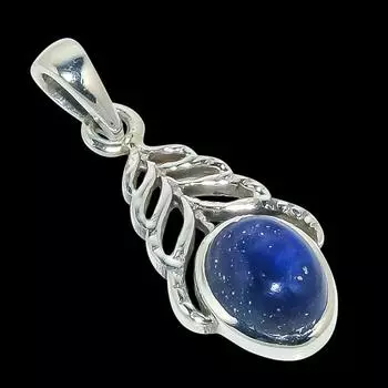 Натуральный лазурит, драгоценный камень 925 пробы, стерлинговое серебро, подарочная подвеска, 1,25 дюйма, r5v49