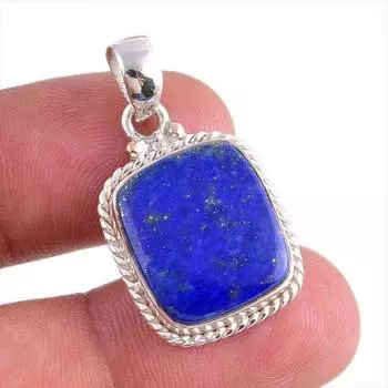 Натуральный лазурит, драгоценный камень ручной работы из твердого серебра 925 пробы, подарочный кулон 1,25 дюйма g0n25