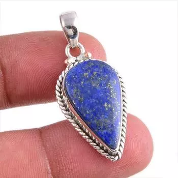 Натуральный лазурит, драгоценный камень ручной работы, твердое серебро 925 пробы, подарочный кулон 1,50 дюйма, J5k60