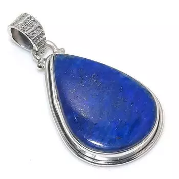 Натуральный лазурит, драгоценный камень, стерлинговое серебро 925 пробы, подарочная подвеска, 1,50 дюйма, P3P58