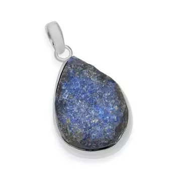 Натуральный лазурит, грубый драгоценный камень, стерлинговое серебро 925 пробы, подвеска ручной работы в форме груши для женщин и девочек