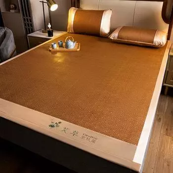 Натуральный летний коврик из растительного волокна для кровати 90/120/150/180/200 см, коврики из ротанга с противоскользящим эффектом, дышащие, охлаждающие простыни, покрывала 90x200cm 2 pcs set