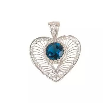 Натуральный Лондонский Голубой Топаз Драгоценный Камень 925 Стерлинговое Серебро Ювелирные Изделия Бохо Подвеска 1,4 CP-15-8