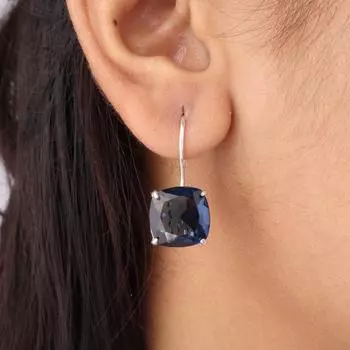 Натуральный Лондонский голубой топаз, драгоценный камень, серебро 925 пробы, ручная работа, серьги в стиле бохо, 1 EE-172-13