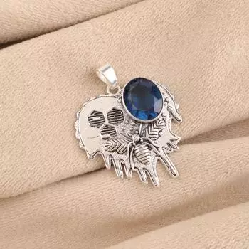 Натуральный лондонский голубой топаз, драгоценный камень, серебро 925 пробы, кулон ручной работы 1,49 CP-28-3