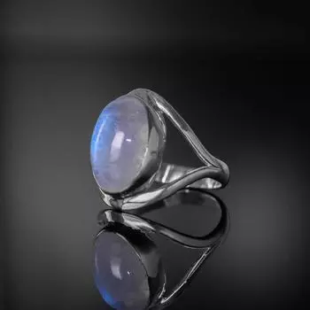 Натуральный лунный камень 925 пробы стерлингового серебра драгоценный камень ювелирное изделие кольцо подарок для женщин M белый