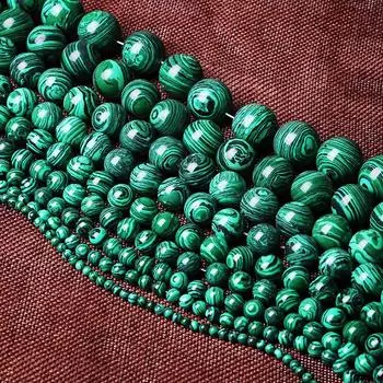 Натуральный малахит, кулон, ожерелье, браслет, изготовление ювелирных изделий, яркие оптовые продажи, 4-12 мм, сделай сам, для космоса, свободные бусины 6mm