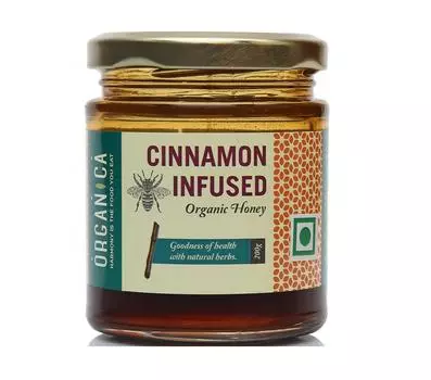 Натуральный Мед с Корицей (200 г), Cinnamon Infused Organic Honey, Organica
