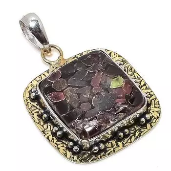 Натуральный медный гранат, двухцветный кулон из стерлингового серебра 925 пробы, 2,13 дюйма k1L88