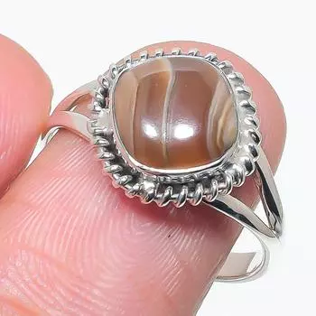 Натуральный медовый родохрозит драгоценный камень 925 цельное серебряное ювелирное кольцо размер 10 I5C53