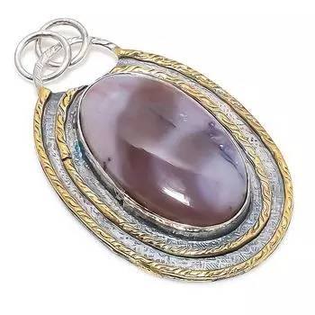 Натуральный моховой агат, двухцветный кулон из стерлингового серебра 925 пробы, размер 2,29 дюйма, P5d25