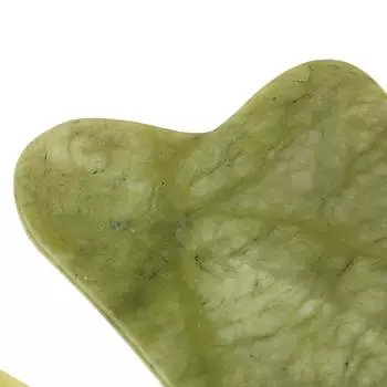 Натуральный нефрит Гуа Ша, камень из розового кварца, лицевая панель, массаж в форме зеленого сердца N4