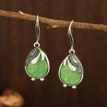 Натуральный нефрит Hetian, зеленый нефрит, безопасная пряжка, серьги, украшение из яшмы для женщин