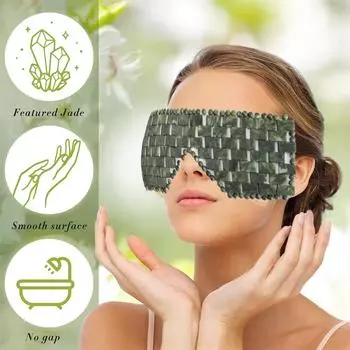 Натуральный нефритовый массажер для глаз, косметические маски для глаз, расслабляющий массажер для сна, инструменты для СПА-массажера для лица зелёный