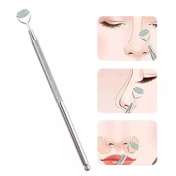 Натуральный нефритовый ролик для глаз против морщин Гуаша Двусторонний скребок для кожи лица Укрепляющий камень для лица Антивозрастной массажер для отеков под глазами