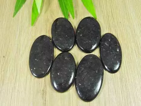 Натуральный нумит овальный лечебный кристалл кабошон россыпью драгоценный камень 6 шт. лот 37-42 мм RQ-2477