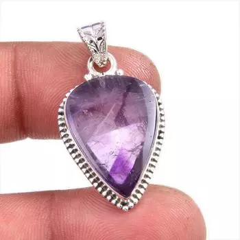 Натуральный облачный аметист, драгоценный камень, стерлинговое серебро 925 пробы, подарочный кулон 1,5 дюйма m0S83