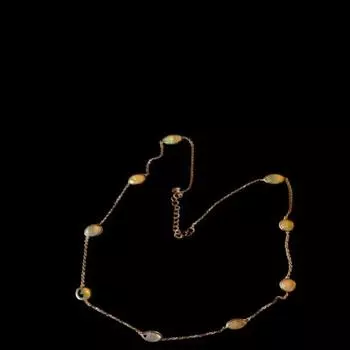 Натуральный огненный опал драгоценный камень 925 стерлингового серебра ювелирные изделия микрон ожерелье A 56 18 inch