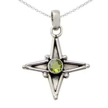 Натуральный Перидот Драгоценный камень Стерлингового Серебра 925 Ручной Работы Дизайнер Звезда Женское Ожерелье Свадебный Подарок Ювелирные Изделия 18 Inch