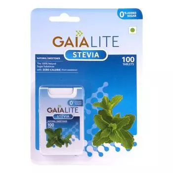 Натуральный подсластитель Стевия (100 таб), Stevia Natural Sweetener, Gaia